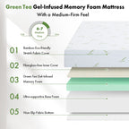 10 Inch Cooling Gel Memory Foam Mattress / Cooling Gel Foam / Pressure Relieving / CertiPUR-US Certified / Bed-in-a-Box