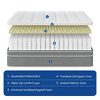 10-Inch Hybrid Mattress with Cooling-Gel Memory Foam Pocket Coils Mattress