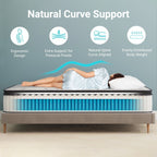 10-Inch Hybrid Memory Foam Pocket Spring Mattress,Mideum Comfort,For Kid's Room,Guest Room