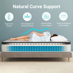 10 Inch Memory Foam and Pocket Spring Hybrid Euro Top Mattress, Mattress in a Box