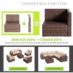 10-Piece Wicker Sectional Sofa Set