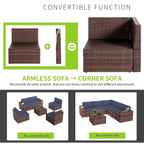 10-Piece Wicker Sectional Sofa Set