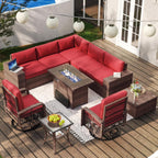 10-Piece Wicker Sectional Sofa Set