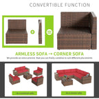10-Piece Wicker Sectional Sofa Set