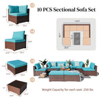 10-piece Wicker Sectional Sofa Set