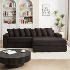 104-In Oversized Large Corduroy L Shaped Sofa with Chaise