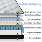 10/12 Plush Memory Foam Pocket Spring Hybrid Mattress In A Box With Certipur-US Certified Memory Foam
