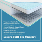 10-inch Cool Gel Memory Foam Innerspring Hybrid Mattress by BRN