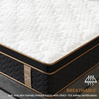 10 Full Plush Mattresses with Encased Coils & Gel Memory Foam,Fiberglass-Free,Motion Isolation-Edge Support,Mattress in a Box
