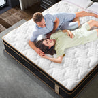 10 Full Plush Mattresses with Encased Coils & Gel Memory Foam,Fiberglass-Free,Motion Isolation-Edge Support,Mattress in a Box