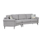 111 3 Seater Sofa Couch, Chenille Curved Sofa Couch with 2 Printed Pillows Modern Upholstered Sofa for Living Room