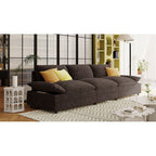 119.5 Large Polyester 3-seater Sofa with 2 Storage Units and Rubber Wood Legs for Living Room