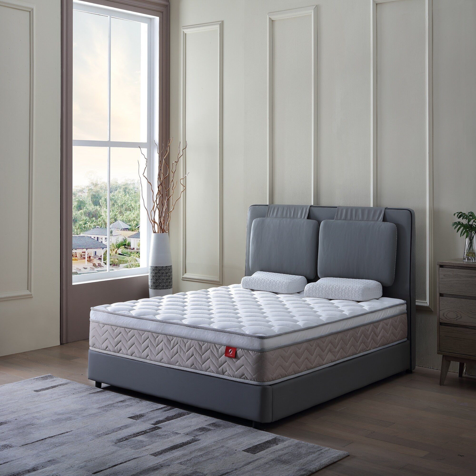 12 Inch Hybrid Mattress In A Box,Individual Pocket Coil, Medium Firm, Memory Foam Mattress