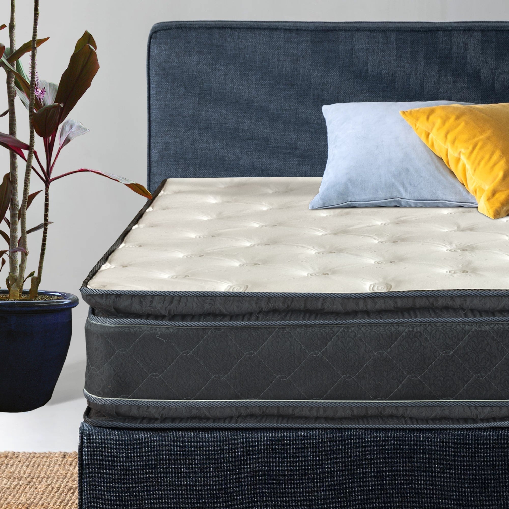 12-Inch Medium Firm Pillow Top Heavier Pocket Coil Spring Hybrid Mattress, Motion Isolation with Durable Support, Bed in a Box