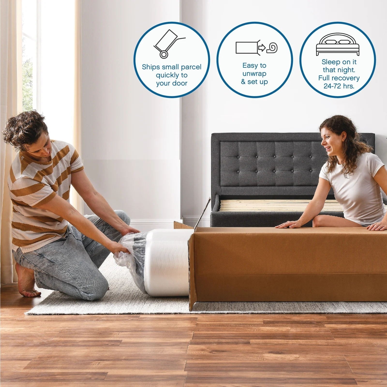 12 Inch Queen Size Mattress, Queen Hybrid Mattress, Pocketed Spring Memory Foam Mattress, Low Motion Transfer Mattress in A Box