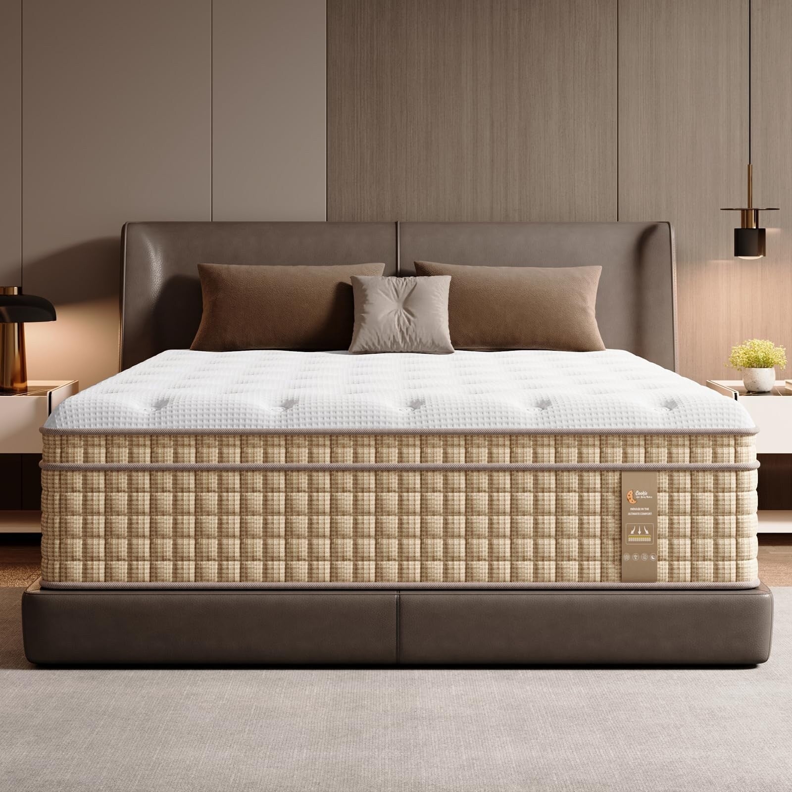 12 Inch Queen Mattress with Encased Springs & Gel Memory Foam,Fiberglass-Free, CertiPUR-US Certified, Mattress in a Box