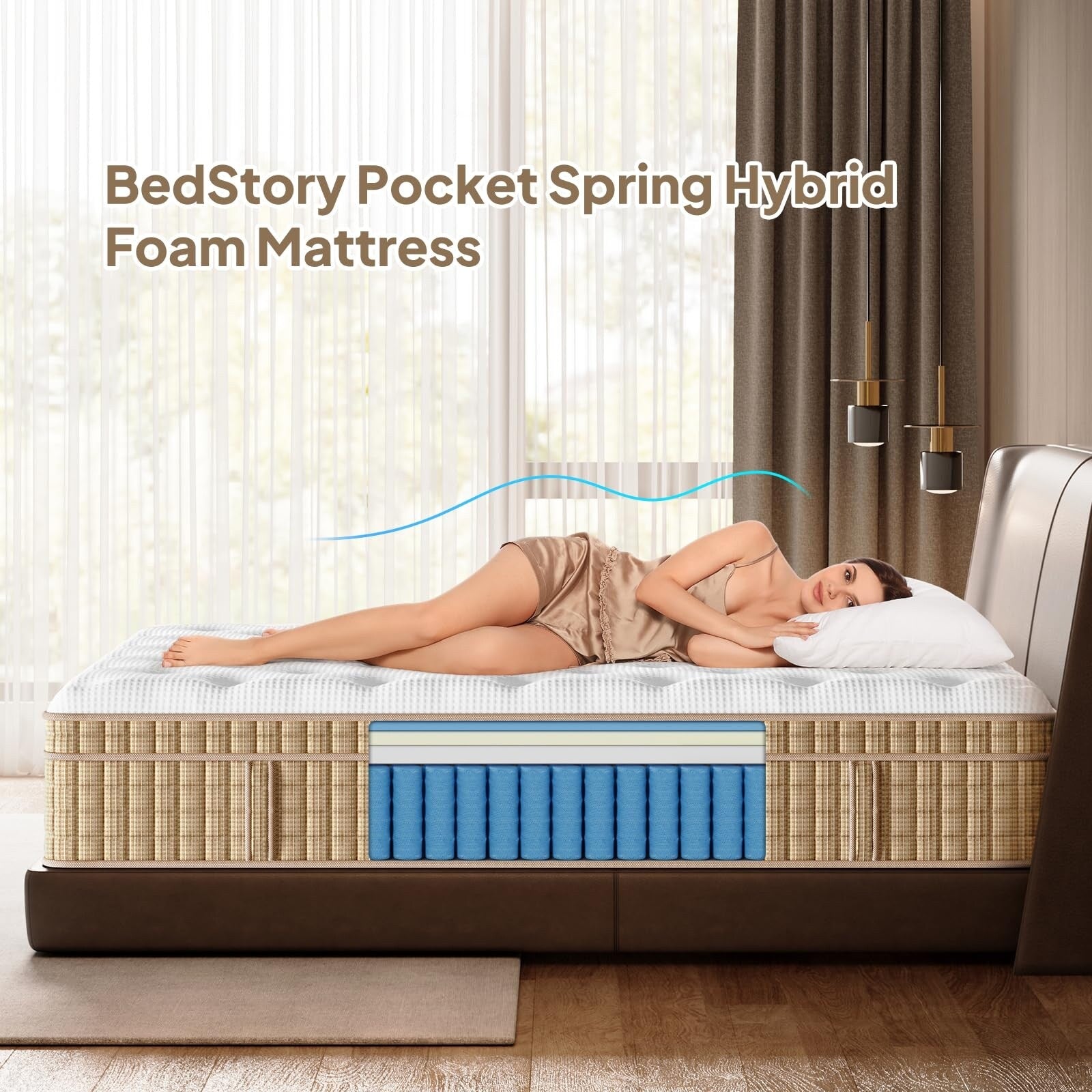12 Inch Queen Mattress with Encased Springs & Gel Memory Foam,Fiberglass-Free, CertiPUR-US Certified, Mattress in a Box