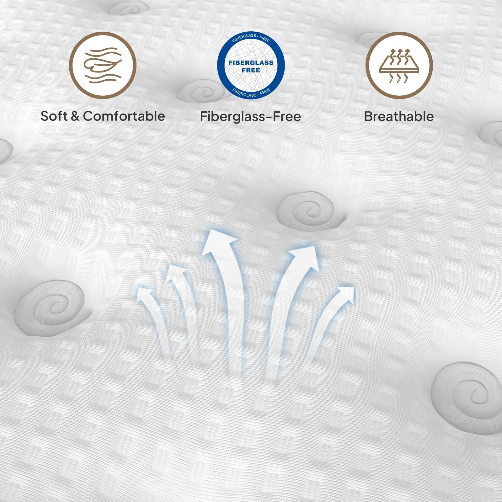12 Inch Queen Mattress with Encased Springs & Gel Memory Foam,Fiberglass-Free, CertiPUR-US Certified, Mattress in a Box