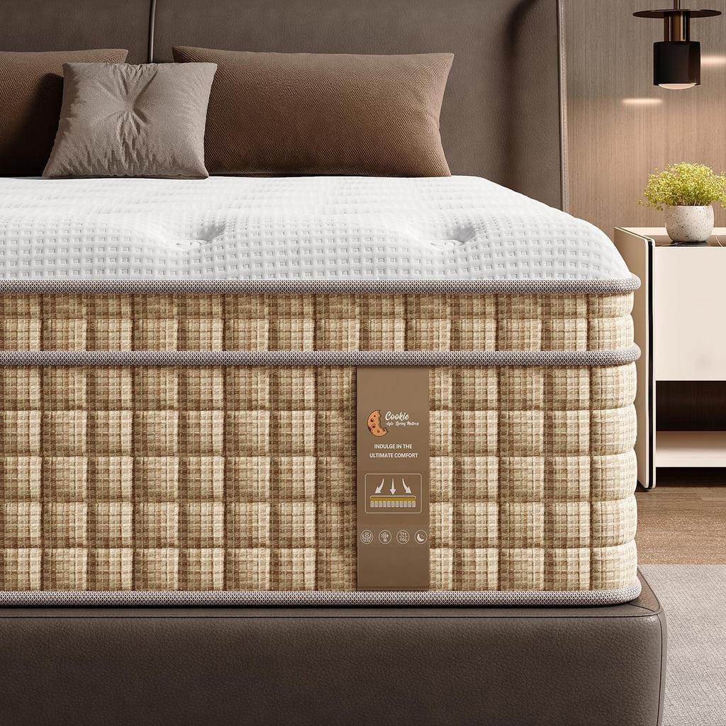 12 Inch Queen Mattress with Encased Springs & Gel Memory Foam,Fiberglass-Free, CertiPUR-US Certified, Mattress in a Box