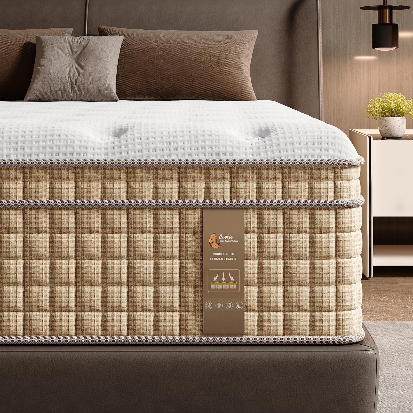12 Inch Queen Mattress with Encased Springs & Gel Memory Foam,Fiberglass-Free, CertiPUR-US Certified, Mattress in a Box