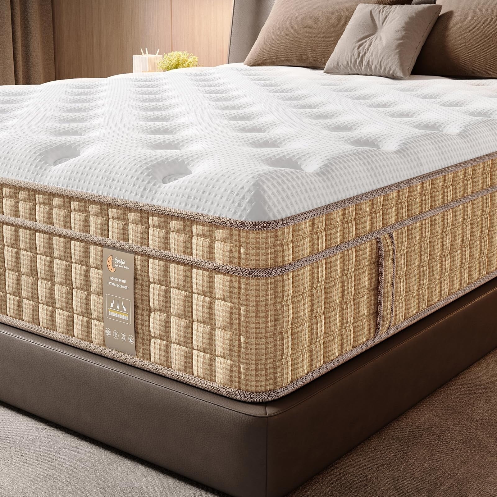 12 Inch Queen Mattress with Encased Springs & Gel Memory Foam,Fiberglass-Free, CertiPUR-US Certified, Mattress in a Box