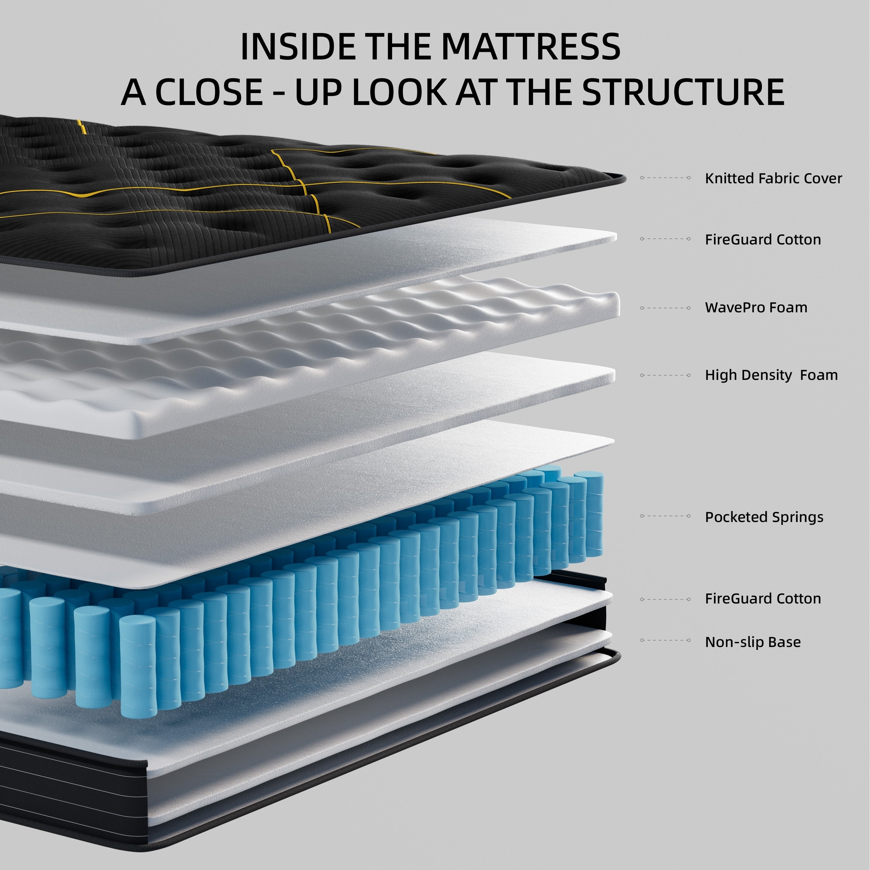 12-inch Medium Gel Memory Foam Mattress with Pocket Spring Hybrid Mattress