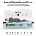 12 in. Medium Gel Memory Foam Hybrid Pocket Spring Pillow Top Full XL Mattress