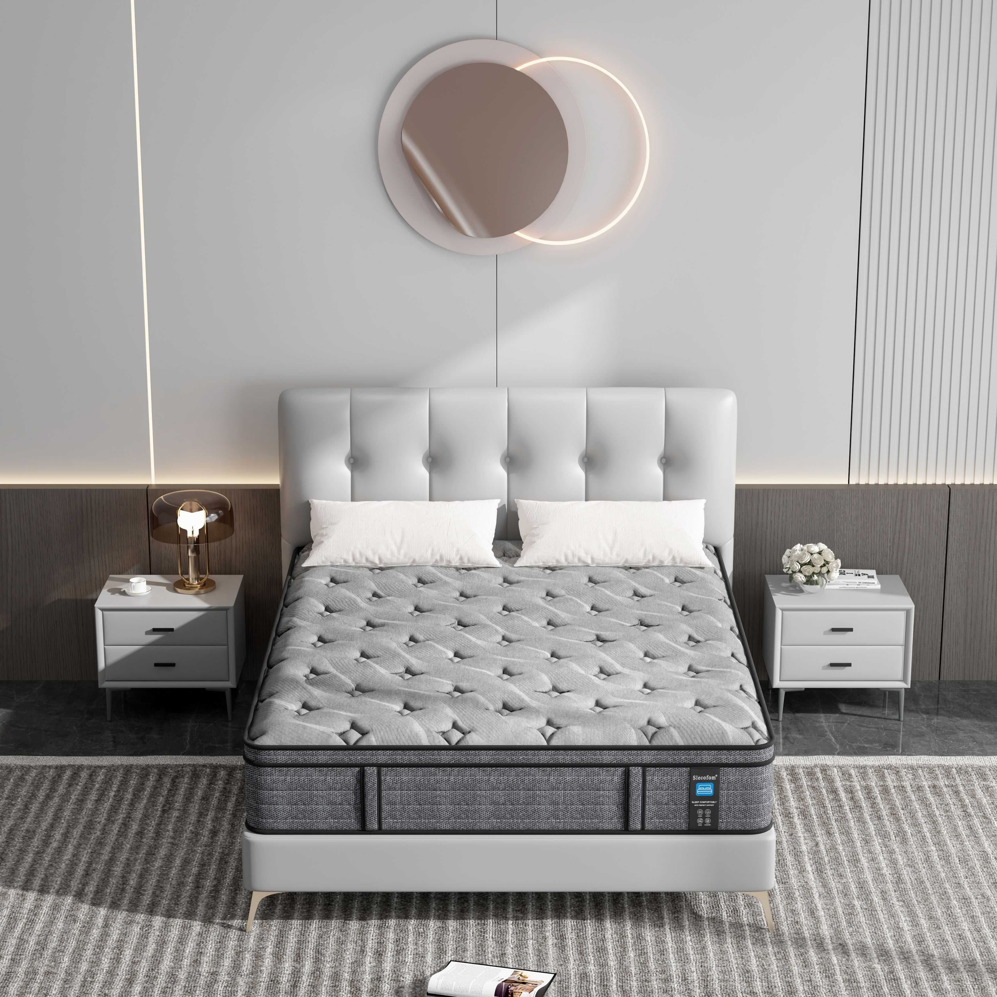 12-inch Euro Top Medium Hybrid Mattress, Memory Foam Mattress in a Box
