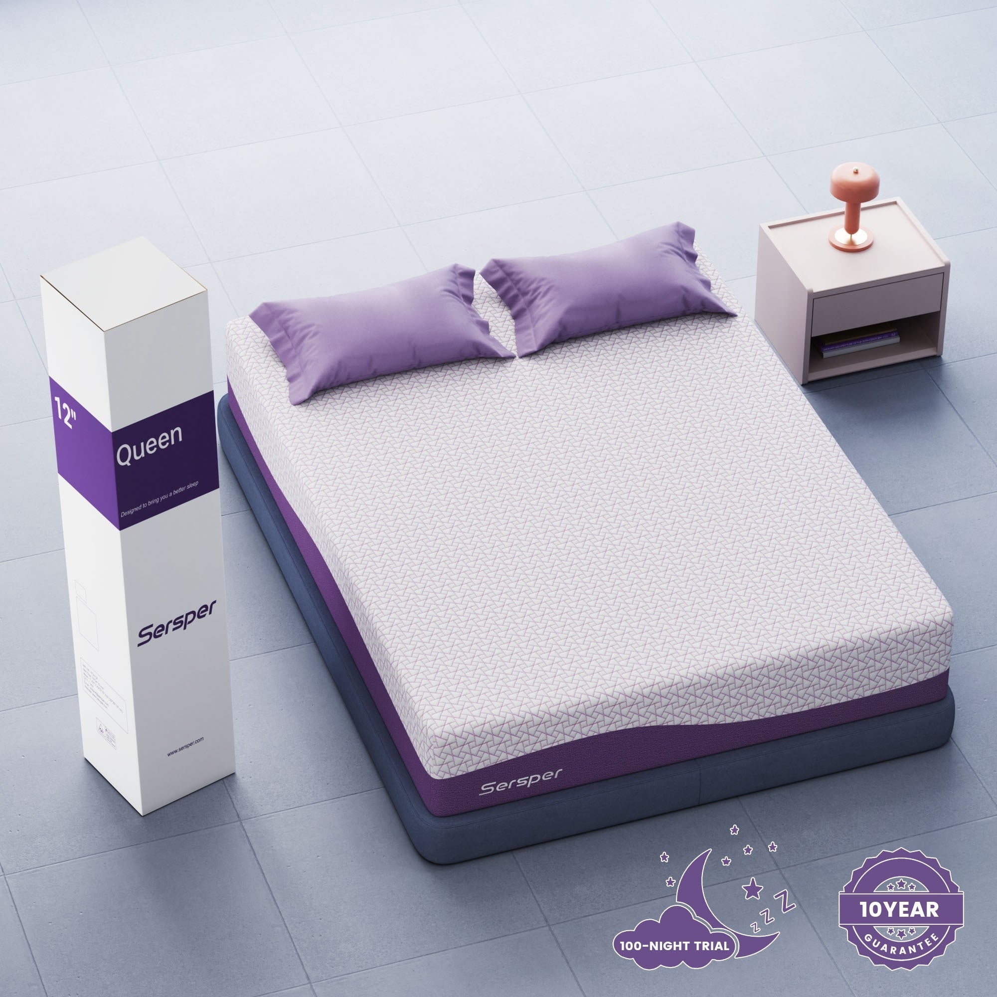 12-inch Luxury Medium Firm Memory Foam Mattress,Queen/ King Mattress Optional