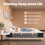 12 inch Medium Euro Top Memory Foam Hybrid Twin Mattress in a Box
