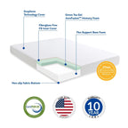 12 inch Memory Foam Mattress, Cooling Gel Green Tea Mattress Bed in a Box, CertiPUR-US Certified