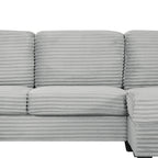 125'' Corduroy U-shaped Sectional Sofa with Movable Ottoman