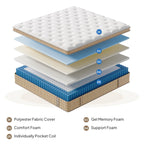 12 Hybrid Innerspring Mattress with Gel Memory Foam Fiberglass-Free Medium Plush CertiPUR-US Certified