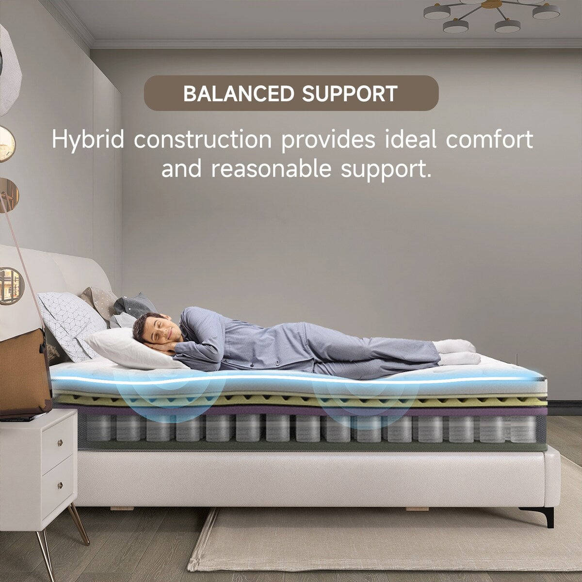 12 Hybrid of Cooling Gel Infused Memory Foam and Coils Mattress