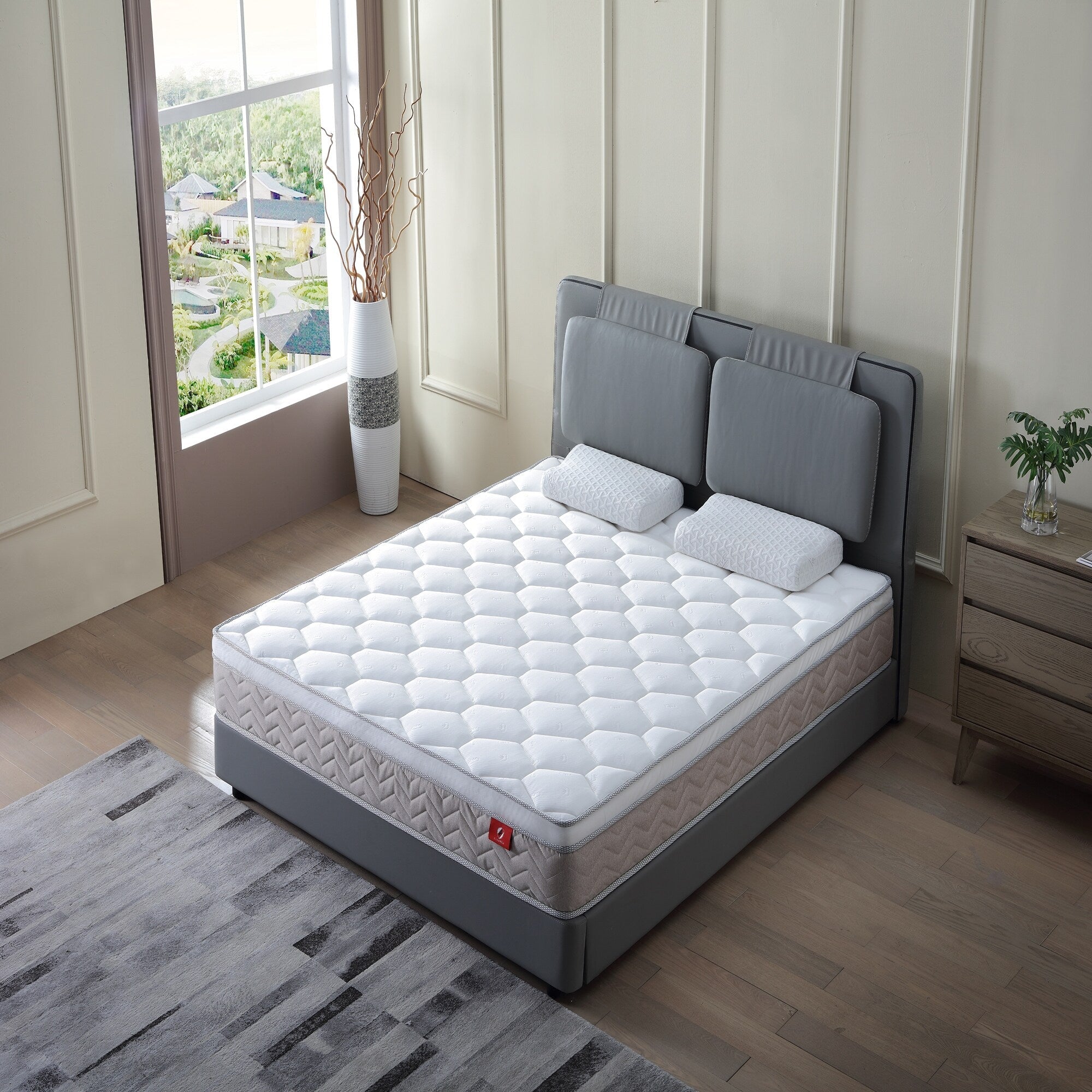 12 Mattress CertiPUR-US Certified Hybrid Memory Foam Pocket Spring Mattresses