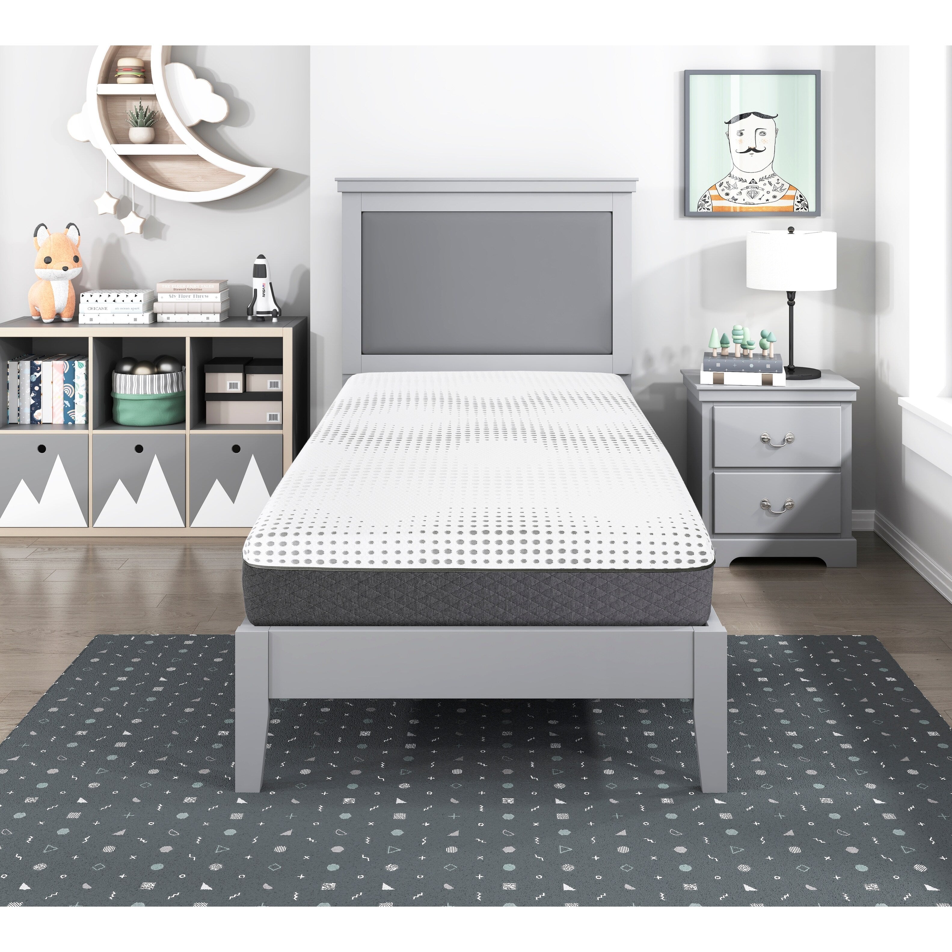 12 Plush Foam Pocket Coils Mattress, Green Tea Gel-Infused Memory Foam Hybrid Mattress in a Box