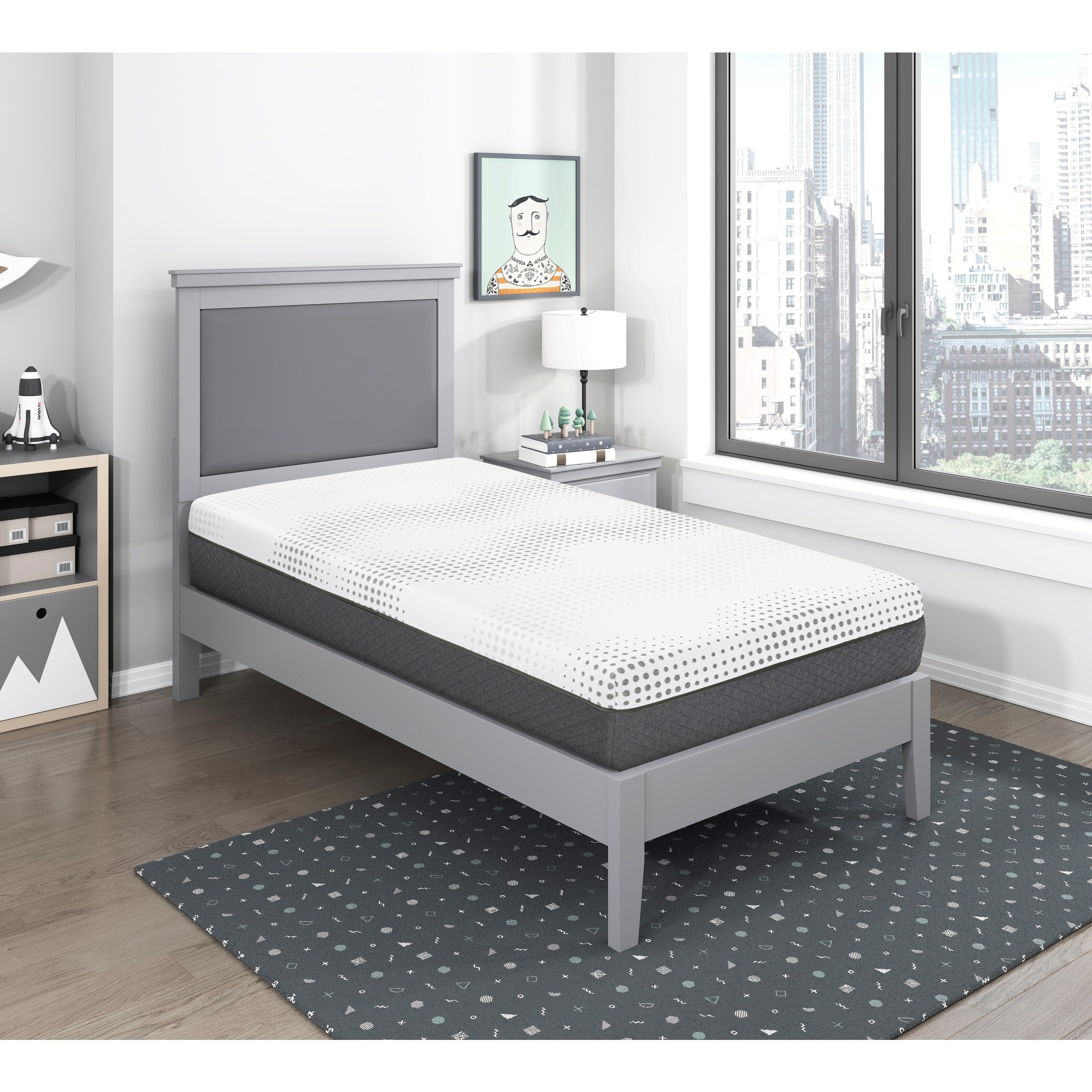 12 Plush Foam Pocket Coils Mattress, Green Tea Gel-Infused Memory Foam Hybrid Mattress in a Box