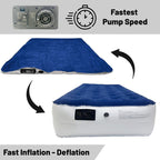 14-Inch Durable Air Mattress with Comfort Coil Technology and High Capacity Pump, good for Camping, Home and Portable Travel.
