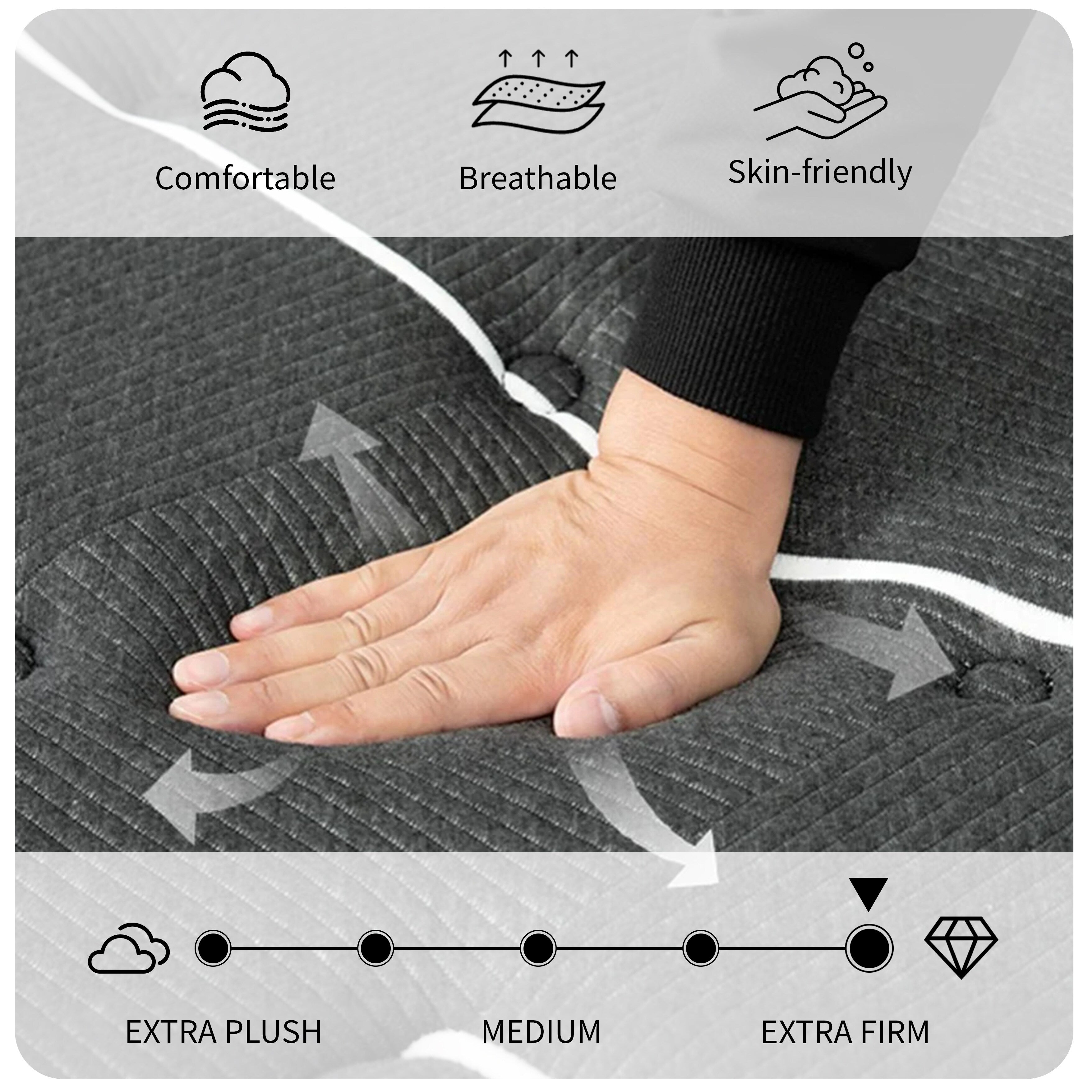 14 Inch Extra Firm Cooling Hybrid Mattress in a Box with Motion Isolation