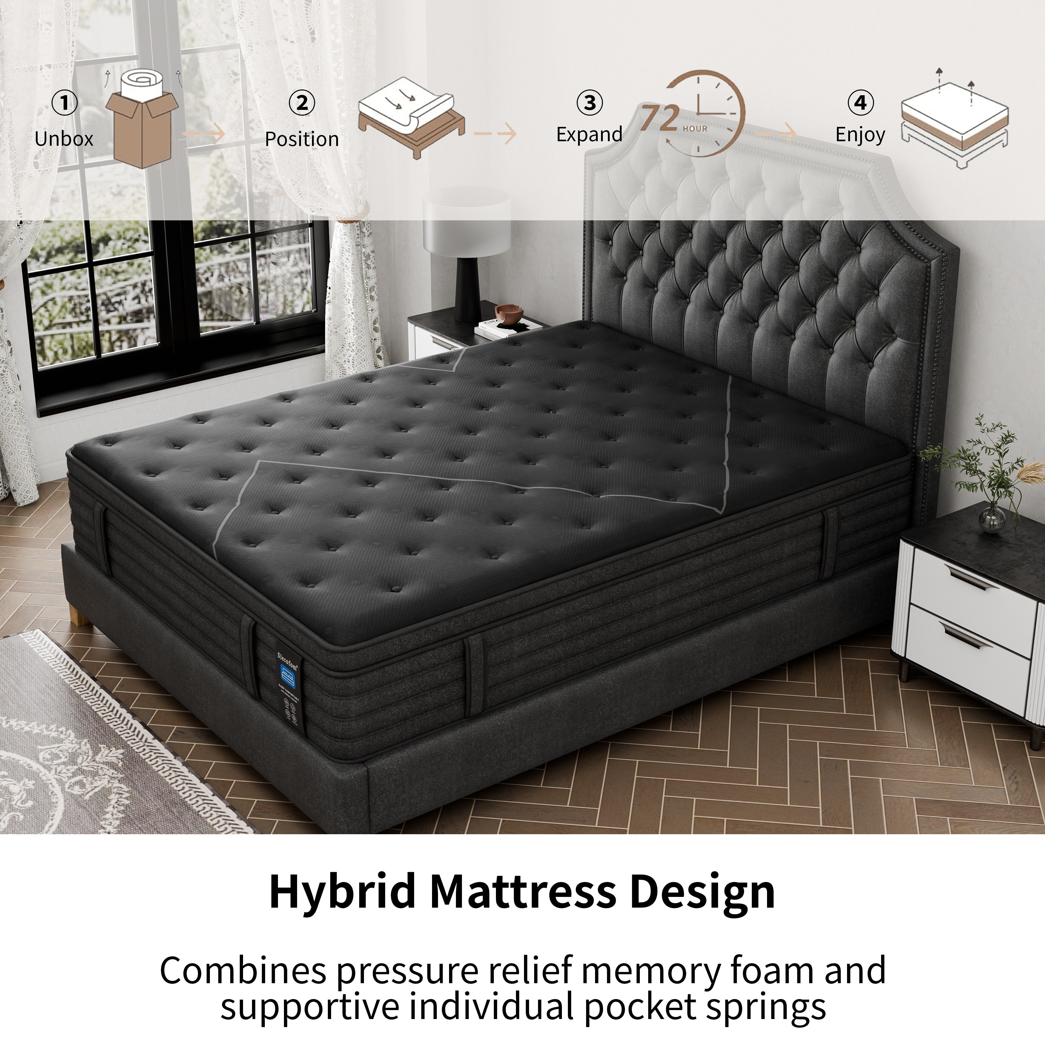 14 Inch Extra Firm Cooling Hybrid Mattress in a Box with Motion Isolation