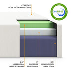 14 Inch Green Tea Memory Foam Mattress