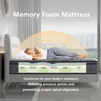 14-inch Euro Top Medium Hybrid Mattress, Memory Foam Mattress in a Box