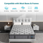 14-inch Euro Top Medium Hybrid Mattress, Memory Foam Mattress in a Box