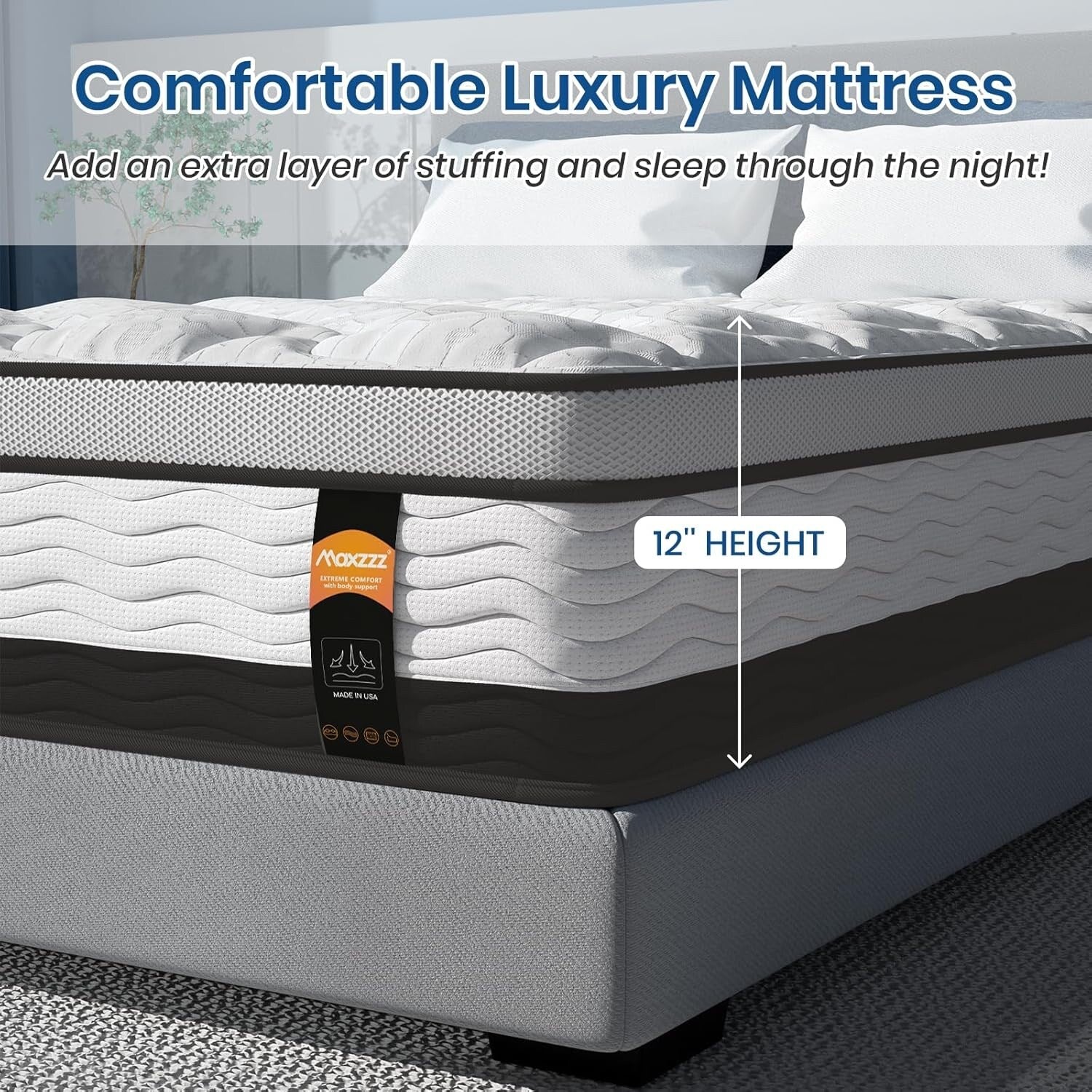 14 inch Full Hybrid Mattress in a Box, Cooling Gel Infused Memory Foam and Pocket Spring Mattress, Medium Firm, 54 x 74 inches