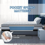 14 inch King Hybrid Mattress in a Box, Cooling Gel Infused Memory Foam and Pocket Spring Mattress, Medium Firm, 76 x 80 inches