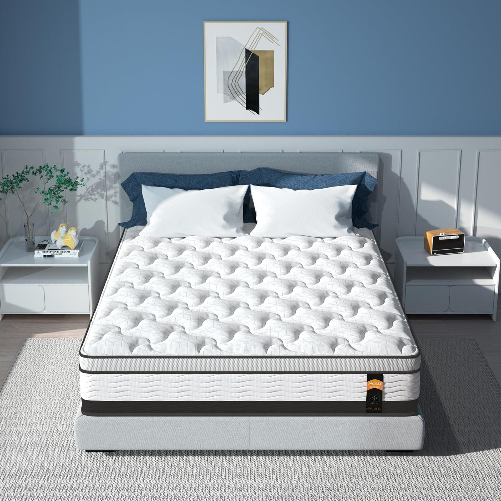14 inch Twin Hybrid Mattress in a Box, Cooling Gel Infused Memory Foam and Pocket Spring Mattress, Medium Firm, 38 x 74 inches