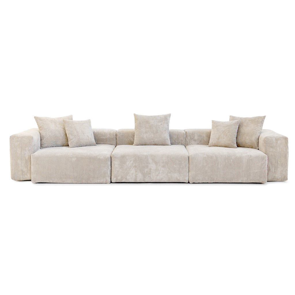 142 Contemporary Corduroy Sectional Sofa Classic Deep Couch
