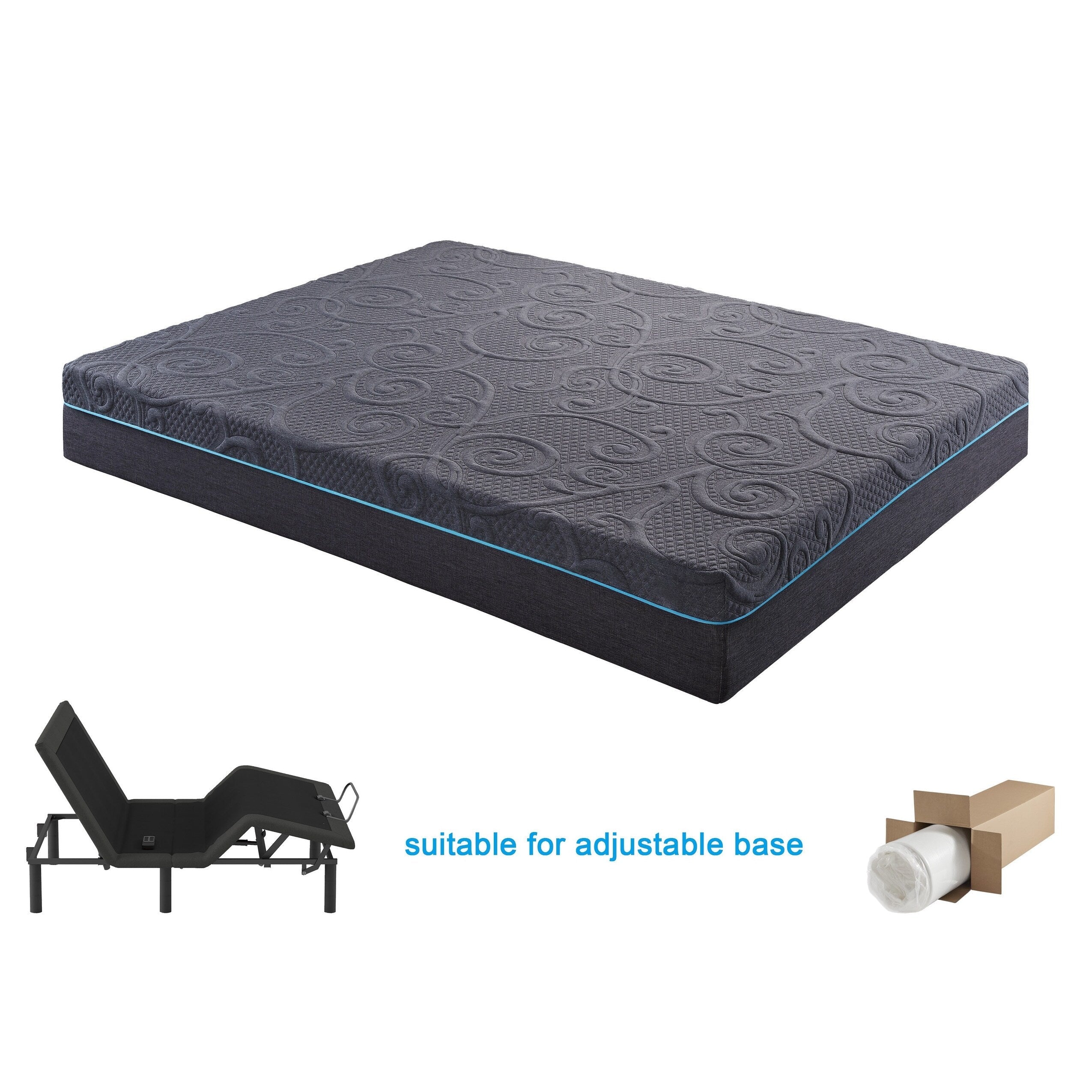 14 Bed Mattress Gel-Infused Memory Foam Hybrid Mattress in a Box