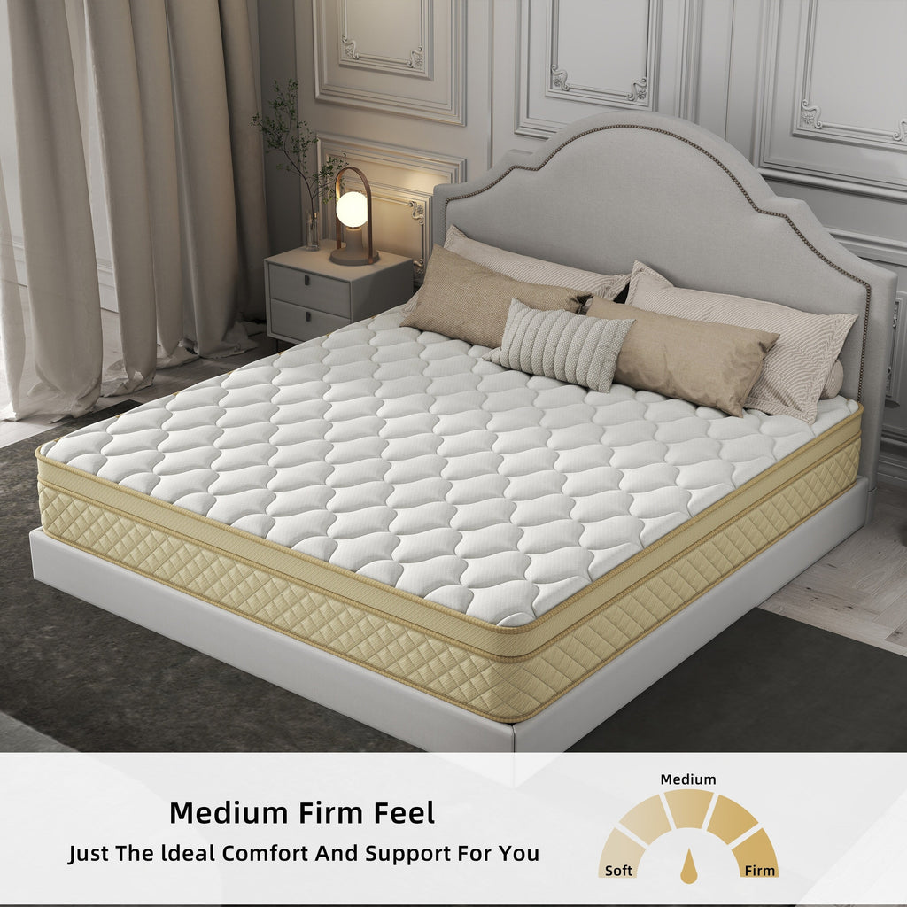 14 Euro Top Medium Memory Foam Hybrid Mattress in a Box