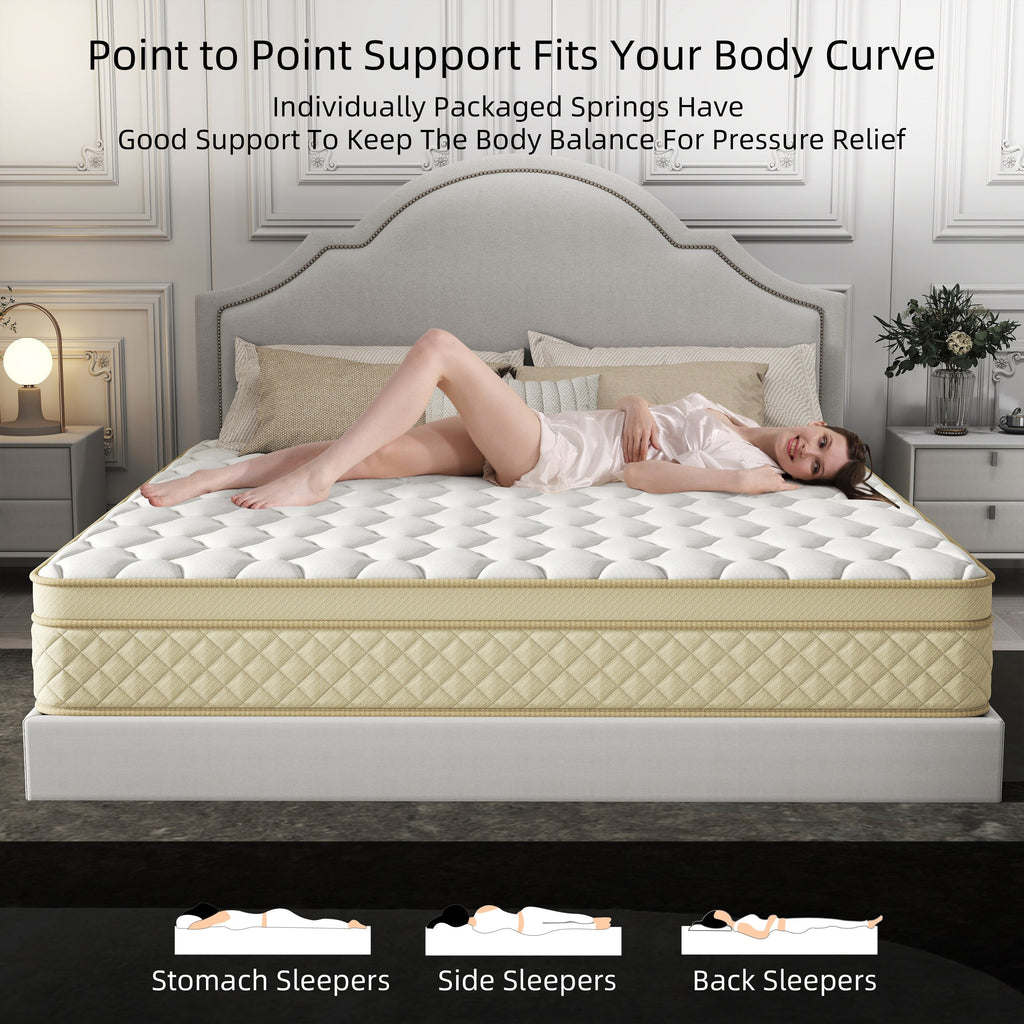 14 Euro Top Medium Memory Foam Hybrid Mattress in a Box